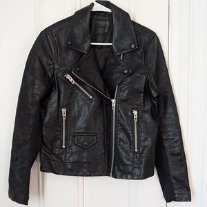 Black Faux Leather Women's Jacket